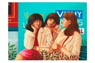 Mythologica n°6: os Moirai, 2025 (óleo sobre painel de madeira)