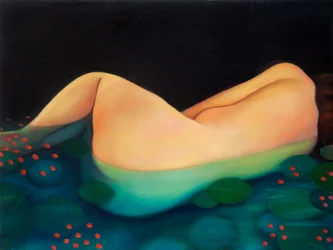Nightswimming, 2019 (óleo sobre painel de madeira)