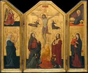 A Crucificação, provavelmente em meados da década de 1450.