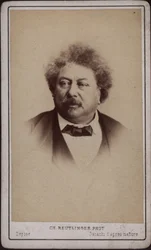 O autor Alexandre Dumas pai 1802-1870, c. 1868.