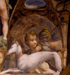 Cão e caçador, de Mito de Diana e Actaeon