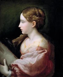 "" Sainte Barbe "" Peinture de Francesco Mazzola O Parmigianino dit Le Parmesan (1503-1540) vers 1522 Museo del Prado, Madrid