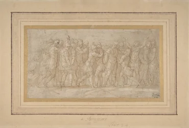 Guerreiros romanos ou gregos celebrando depois de uma vitória., 1503-40.