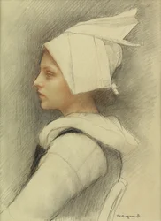 Uma Breton Girl (giz colorido sobre papel)
