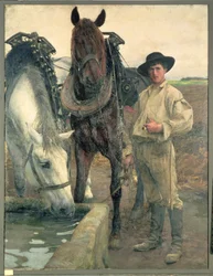 Cavalos no bebedouro, 1884