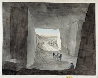 Egipto. Vista interior de uma pedreira no Monte Kattan
