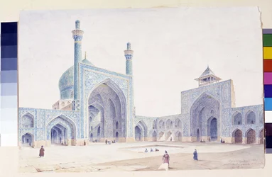 Vista do interior do pátio da Grande Mesquita de Isfahan