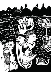 Catching A Fish, 2014 (tinta e pincel)