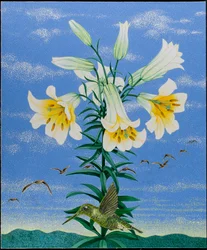Early Birds, 2011 (acrílico sobre chita)