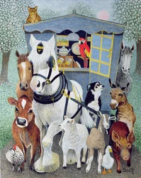 Uncle Tom Cobbley and all (acrílico sobre chita)