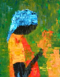 Flores na mão, 2016 (acrílico sobre tela)