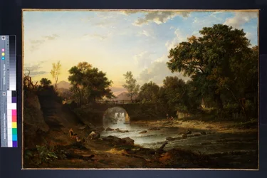 Uma vista da ponte de Douglas perto de Inverary, Argyllshire, 1818