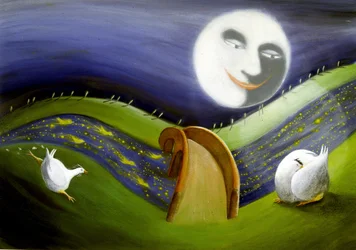Paisagem da Lua Cheia: Ilustração de Patrizia la Porta