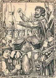 Ket The Tenner dirigindo-se a seus seguidores, 1902