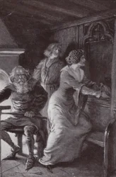 Ilustração para The Cloister and The Hearth de Charles Reade (litho)
