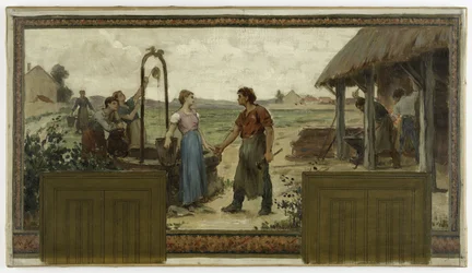 Esboço para a Câmara Municipal de Saint-Maur-des-Fossés: Les fiançailles, em 1883 (óleo sobre tela)