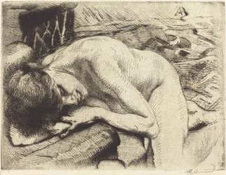 Modelo dormindo no chão A modelo dormindo no chão, 1885.
