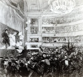 A Batalha de Hernani na Comédie Française em 25 de fevereiro de 1830, 1909