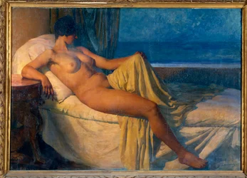 Didon. Pintura de Paul Albert Laurens (1870-1934), século XX. Óleo sobre tela. Dim: 1,45 x 2,09m. Paris, Musee Du Pete Palais