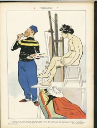 Ilustração de Paul Balluriau (1860-1917) em Le Rire, 03/08/07 - Villegiatures - Arte - Pintores artistas, Modelo (quem posa)