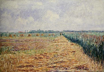 A Flat Dutch Landscape under a Summer Sky with Clear White Clouds, c.1890 (óleo sobre tela)