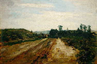 Paisagem perto de Weimar (óleo sobre papelão)