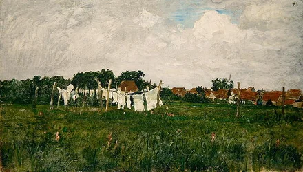 Mecklenburg, Paisagem com a Pequena Cidade de Schwann na Warrow