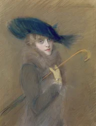 Senhora elegante (pastel no papel)