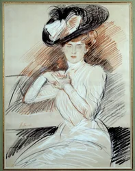 Madame Helleu. Desenho de Paul Helleu (1859-1927), século XX. Bayonne, Musee Bonnat