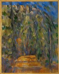 Curva na estrada da floresta (óleo sobre tela)