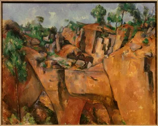 Pedreira de Bibemus Carros de pedras de Bibemus entre Aix en Provence e Montagne Sainte Victoire. Pintura de Paul Cezanne (1839-1906) 1895 Essen. Museu Folkwang - Pedreira de Bibemus. Pedreira de pedra de Bibemus entre Aix en Provence e Sainte Victoire