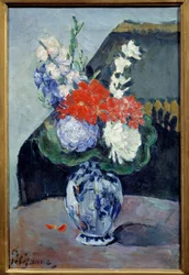Um bouquet com pouca água. Pintura de Paul Cezanne (1839-1906)