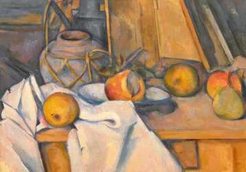 Frutas e frasco de gengibre