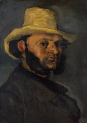Gustave Boyer com um chapéu de palha