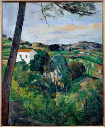 Paisagem com telhados vermelhos ou pinheiro em L