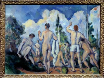 Les bathers Painting de Paul Cezanne (1839-1906) 1890 Sun. 0,6x0,82 m Paris, musee d