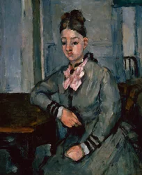 Madame Cézanne inclinada sobre uma mesa, c.1873 (óleo sobre tela)