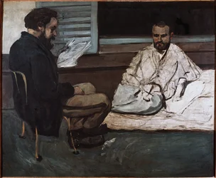 Paul Alexis lendo um manuscrito para Emile Zola (óleo sobre tela