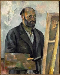 Paul Cezanne, autorretrato com paleta (óleo sobre tela)