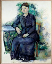 Retrato de Madame Cezanne em uma Pintura de Jardim de Paul Cezanne (1839-1906) Sol do século XIX. 0,63x0,8 m Paris, Musee de l