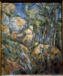 Rochas perto das grutas acima do Chateau Noir (óleo sobre tela, cerca de 1904)
