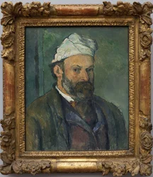 Auto-retrato. Pintura de Paul Cezanne (1839-1906), óleo sobre tela por volta de 1880. Arte Francesa