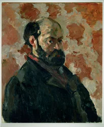 Autorretrato sobre um fundo cor-de-rosa (óleo sobre tela)