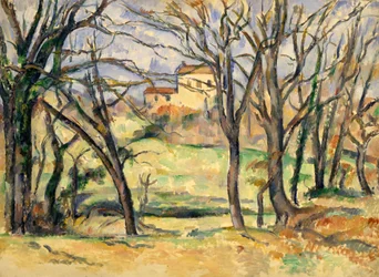 Árvores e casas perto do Jas de Bouffan