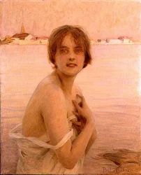 Garota à beira-mar (óleo sobre tela)