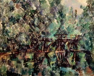 Uma ponte sobre uma lagoa, c1898.