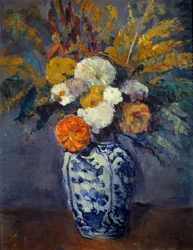 Bouquet de dahlias. Pintura de Paul Cezanne (1839-1906)