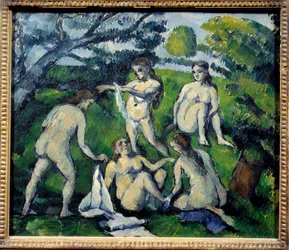 Pintura de cinco banhistas por Paul Cezanne