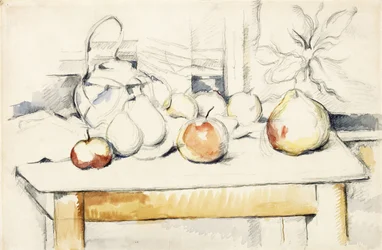 Jarra de gengibre e frutas sobre uma mesa, 1888-90