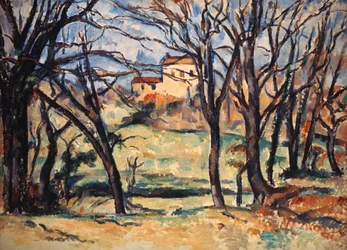 Casa atrás das árvores na estrada para Tholonet, c1885